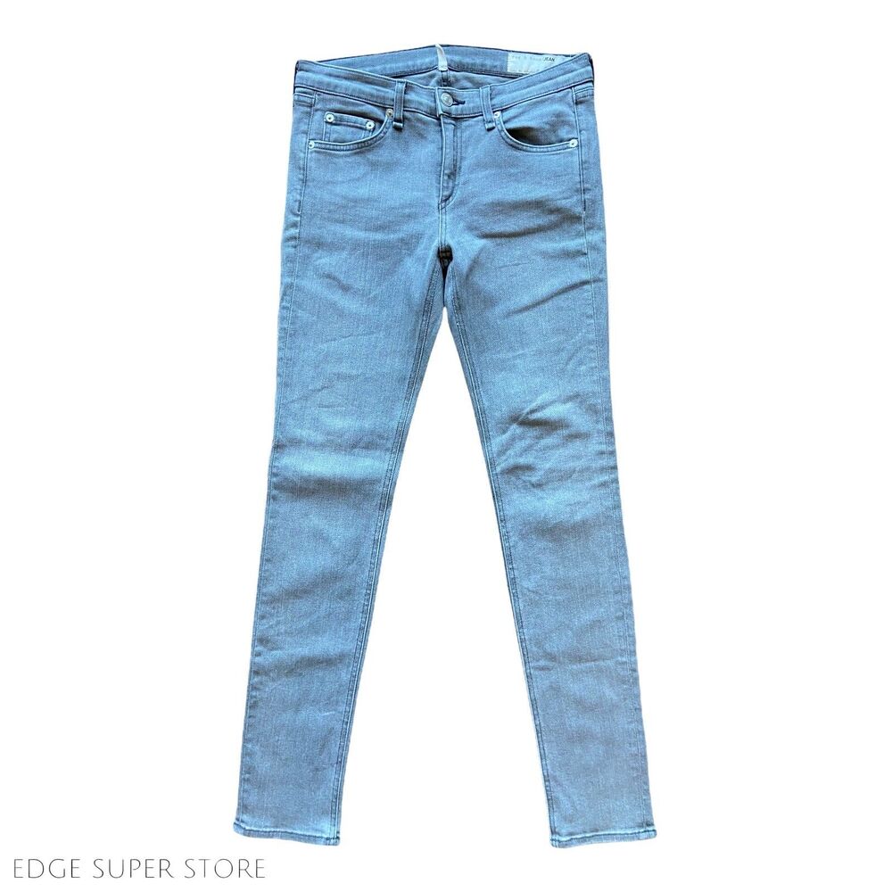 Rag & Bone Light Gray Wash Distressed Faded Skinny Leg Pants Jeans Size 28 X 29